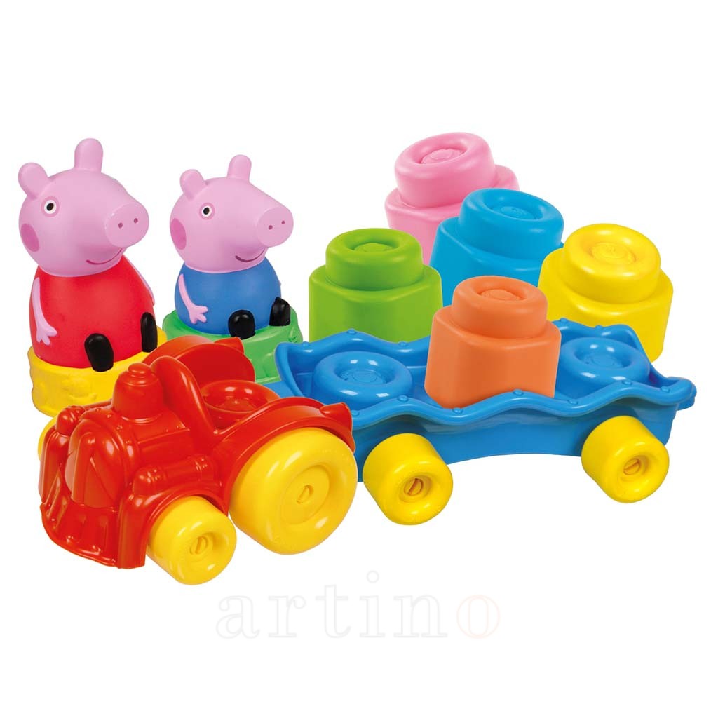 Set cuburi Soft Clemmy, tren Peppa, Clementoni