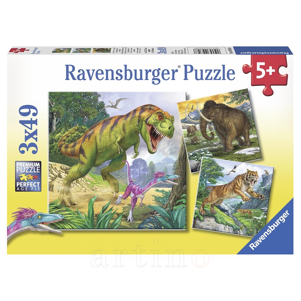 Puzzle Dinozauri, 3X49 Piese, Ravensburger