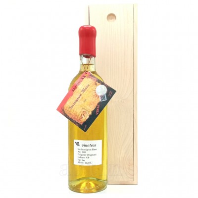 Vin colectie 1999 Sauvignon Blanc Dragasani in cutie lemn - mic